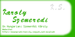 karoly szemeredi business card